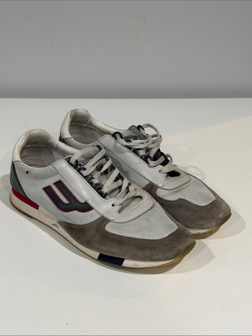 Bally Galaxy Gray and White Low-Top Casual Sneakers 10.5